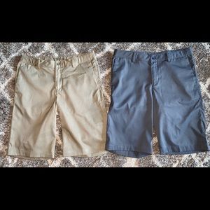 😎 LOT 2 NIKE GOLF CHINO TAN BLUE DRI-FIT SHORTS L